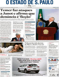 Capa do jornal Estadão 28/06/2017