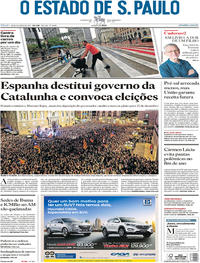 Capa do jornal Estadão 28/10/2017