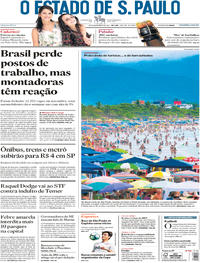 Capa do jornal Estadão 28/12/2017