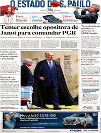 Capa do jornal Estadão 29/06/2017