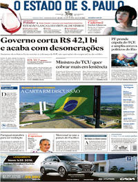 Capa do jornal Estadão 30/03/2017