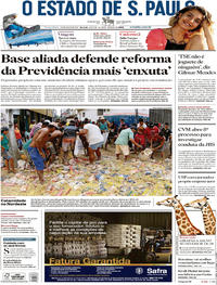 Capa do jornal Estadão 30/05/2017