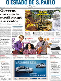 Capa do jornal Estadão 30/07/2017