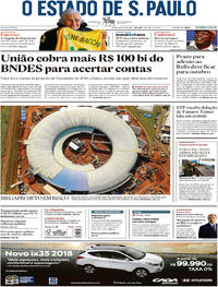 Capa do jornal Estadão 30/08/2017