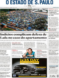 Capa do jornal Estadão 30/09/2017