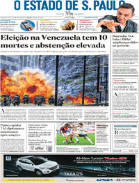 Capa do jornal Estadão 31/07/2017