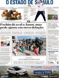 Capa do jornal Estadão 31/08/2017