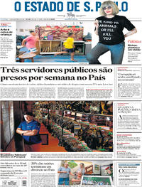 Capa do jornal Estadão 31/12/2017