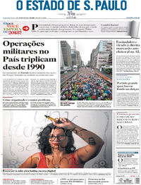 Capa do jornal Estadão 01/01/2018