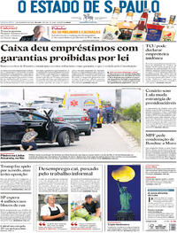 Capa do jornal Estadão 01/02/2018