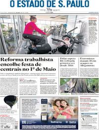 Capa do jornal Estadão 01/05/2018
