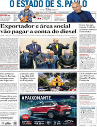 Capa do jornal Estadão 01/06/2018