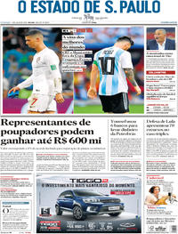 Capa do jornal Estadão 01/07/2018