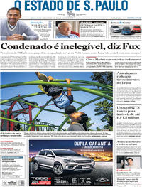 Capa do jornal Estadão 01/08/2018