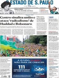Capa do jornal Estadão 01/10/2018