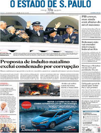 Capa do jornal Estadão 01/12/2018