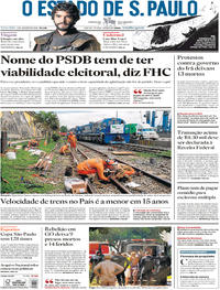 Capa do jornal Estadão 02/01/2018