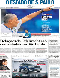 Capa do jornal Estadão 02/07/2018