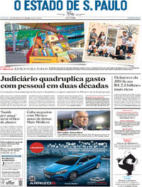 Capa do jornal Estadão 02/12/2018