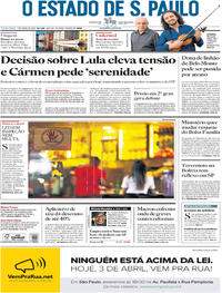 Capa do jornal Estadão 03/04/2018