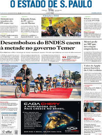 Capa do jornal Estadão 03/08/2018