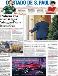 Capa do jornal Estadão 04/05/2018