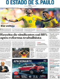 Capa do jornal Estadão 04/06/2018