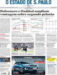 Capa do jornal Estadão 04/10/2018