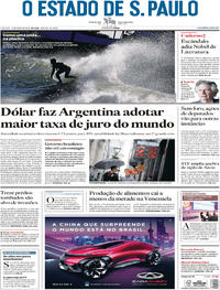 Capa do jornal Estadão 05/05/2018