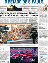 Capa do jornal Estadão 06/05/2018