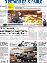Capa do jornal Estadão 06/06/2018