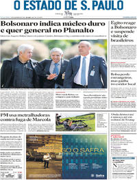 Capa do jornal Estadão 06/11/2018