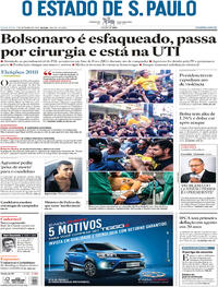 Capa do jornal Estadão 07/09/2018