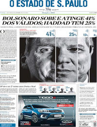 Capa do jornal Estadão 07/10/2018