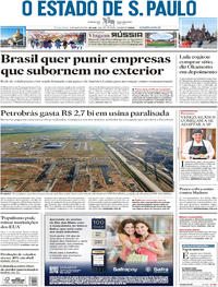 Capa do jornal Estadão 08/05/2018