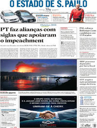 Capa do jornal Estadão 08/08/2018
