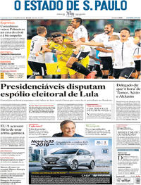 Capa do jornal Estadão 09/04/2018