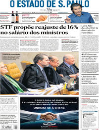 Capa do jornal Estadão 09/08/2018