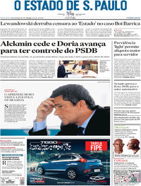 Capa do jornal Estadão 09/11/2018