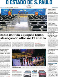 Capa do jornal Estadão 10/01/2018