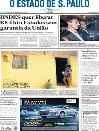 Capa do jornal Estadão 10/03/2018