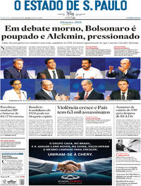 Capa do jornal Estadão 10/08/2018