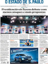 Capa do jornal Estadão 10/09/2018