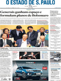 Capa do jornal Estadão 10/10/2018