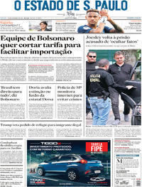 Capa do jornal Estadão 10/11/2018