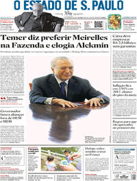 Capa do jornal Estadão 11/01/2018