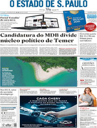Capa do jornal Estadão 11/03/2018