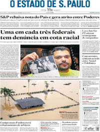 Capa do jornal Estadão 12/01/2018
