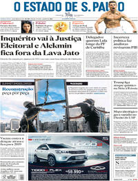 Capa do jornal Estadão 12/04/2018