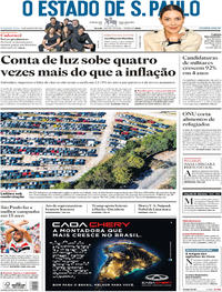 Capa do jornal Estadão 13/08/2018